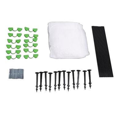 Imagem de Kit de aros de efeito estufa de cffuvros, aros de jardim de fibra de vidro para canteiros elevados, inclui estacas de suporte de moldura de túnel de cultivo para tampas de