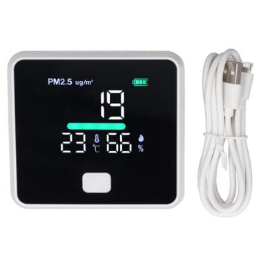 Imagem de PM2.5 Monitor do medidor de temperatura interna Detector de umide de alta precisão portátil para o escritório de viagens em casa sala de aula de aula leve fácil de transportar USB