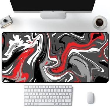Imagem de Mouse Pad Gamer Criarte, Speed Extra Grande, Abstract Premium, Preto E Vermelho, 90x40 Cm
