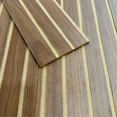 Imagem de Kit 20 Placas Ripadas Decorativas MDF 45x11(Castanho,15 UNIDADES)