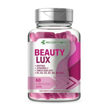 Imagem de Beauty Lux - Biotina Complexo B B1 B2 B3 B5 B6 B7 B9 B12 Vitamina C e Zinco Quelato 500Mg 60 Cápsulas - Ecomev (1 unidade)