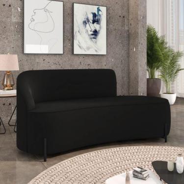 Imagem de Sofá 3 Lugares Orgânico 180cm Pé Ferro Preto Morgan Veludo D03 - D'Ros