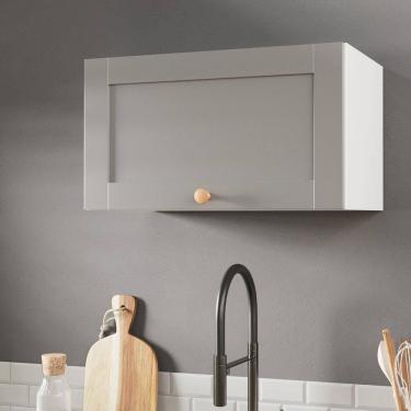 Imagem de Armário Aéreo 1 Porta Basculante 60cm Arizona Cabecasa Madeiramadeira Branco/Cinza