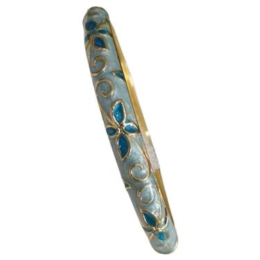 Imagem de Only My Live Home Pulseiras Cloisonne vintage de trevo fino para pulsos pequenos, presentes ovais femininos, pulseira de filigrana esmaltada feita à mão, joia étnica chinesa, Oval Inner Diameter 2.25