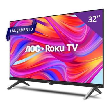 Imagem de Smart Tv 32 Polegadas Aoc Televisão Wi-fi Led Hd Sistema Roku, PRETO, 