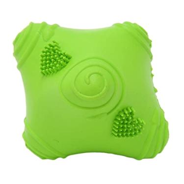 Imagem de Grcfumo Pet Chew Toy, treinamento e limpeza de dentes interativos brinquedos de cachorro, borracha para mastigar de borracha brinquedo interativo divertido de alta resiliência de r (M Green)