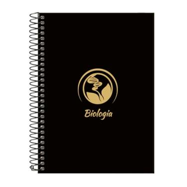 Imagem de Caderno Colegial 15 Matérias Profissões Biologia (Preto e Gold)