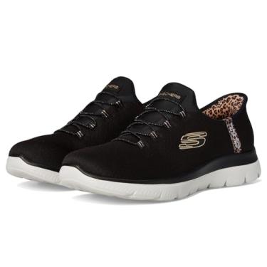 Imagem de Skechers Tênis feminino Summits-Leopard Chic Hands Free, sem cadarço, Preto/Multi = bkmt, 36