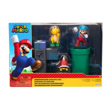 Imagem de Playset Diorama Abaixo Do Solo Com 3 Bonecos - Super Mario