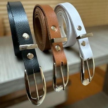 Imagem de KIT Cinto PLUS SIZE Feminino com Fivela 1,5 Oval - NoBrand, Branco, Pr