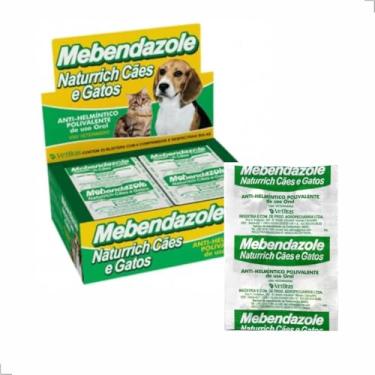 Imagem de Vermífugo Cães e Gatos Mebendazole, Caixa com 25 cartelas com 06 comprimidos