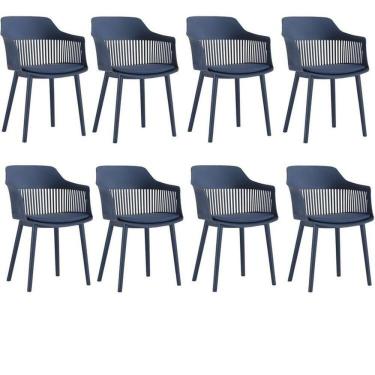 Imagem de Kit com 8 Cadeiras para Sala de Jantar Marcela Azul