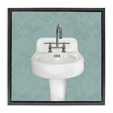 Imagem de Stupell Industries Pia de banheiro simples moldura preta tela flutuante design de arte de parede por Matthew Piotrowicz, 25 x 25