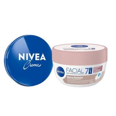 Imagem de Kit Nivea Care Creme Hidratante Latinha Azul 56g + Hidratante Facial B
