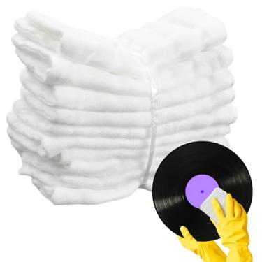 Imagem de HunnmingRe Pacote com 10 panos de limpeza de secagem de discos de vinil laváveis de algodão para sua coleção Lp