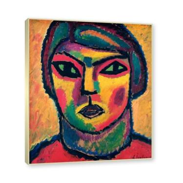 Imagem de NHLDZYH Moldura de champanhe. Impressões de arte Alexej von Jawlensky - Pintura de retrato - (Maturidade) - Pôster de decoração de parede vintage. 40 x 48 cm - 15,7 x 18,9 pol