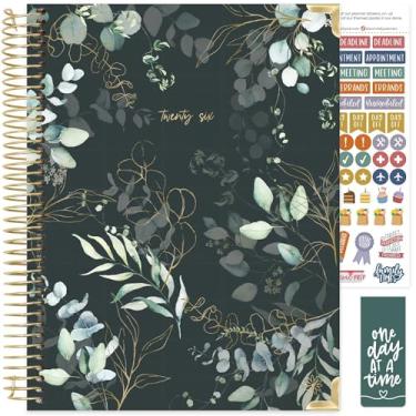 Imagem de bloom daily planners Agenda HARDCOVER 2026 (janeiro a dezembro) - 21,6 cm x 28 cm Livro organizador de agenda semanal e mensal com adesivos e abas - eucalipto, verde