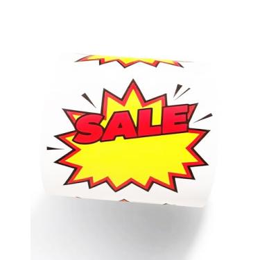 Imagem de 500 peças de adesivos de venda Starburst 10 x 7,6 cm, autoadesivos, etiquetas de preço em branco, etiquetas removíveis à prova d'água para garagem, loja de varejo e negócios - Style02