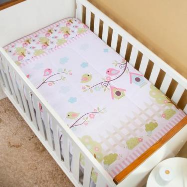 Imagem de Edredom Berço Americano para Bebê Menina Sublimado - Carinha de Anjo, 