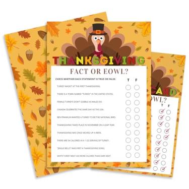 Imagem de YKYENR Conjunto de jogo de festa de ação de graças - fato ou galinha? Jogo temático, enfeite de folha de bordo, atividades de Ação de Graças para família e amigos, festa de outono aumenta a atmosfera