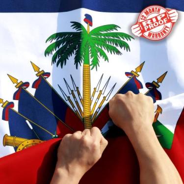 Imagem de Bandeira Anley à prova de rasgos, dupla face, 3 camadas, Haiti, 90x150