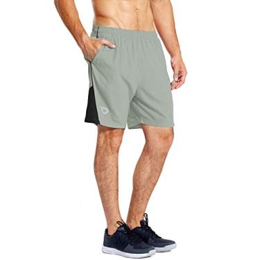 Imagem de BALEAF Short de corrida masculino de 17,78 cm com forro de malha com bolso com zíper para treino atlético e academia