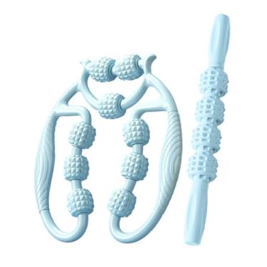 Imagem de Generic 2 peças rolo de massagem circular braçadeira de perna versátil escultura corporal treino rolo muscular ferramenta de massagem de perna para braços, Azul