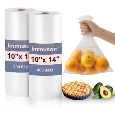 Imagem de Immuson Saco de plástico para produtos de 25,4 x 35,5 cm, sacos de armazenamento de alimentos de plástico transparente para cozinha, frutas, legumes, embalagem de viagem e necessidades de
