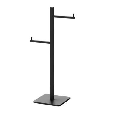 Imagem de Papeleira De Piso Quadrada Dupla Fani Paris Preto Fosco 2103 Bk115