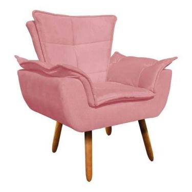 Imagem de Poltrona Opala Consultório Recepção - Suede Rosê - King Lar