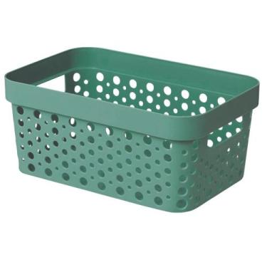 Imagem de Cesto Organizador Trama Rattan s/Tampa 4,5L Multiuso Plástico - Usual 