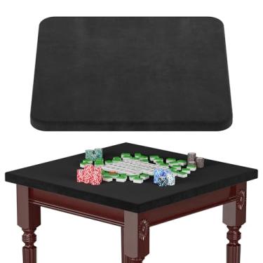 Imagem de Homakover Toalha de mesa quadrada elástica de 86 x 86 cm para mesas de cartas - impermeável, capa de mesa com redução de ruído, resistente a arranhões e toalha de mesa macia para jantar, jogos de