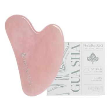 Imagem de Phra Rei&Ki ] Ferramentas faciais Gua Sha, pedra de jade natural personalizada, ferramenta Gua Sha para rosto, ferramenta de massagem manual para esculpir a linha do queixo, redução de inchaço e