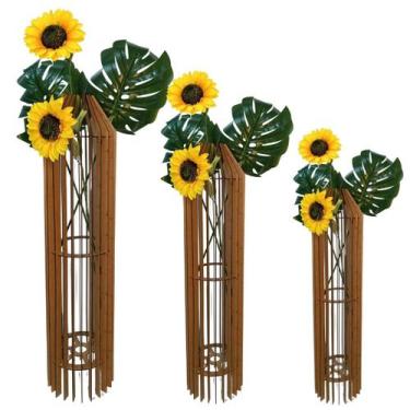 Imagem de Vaso de Chão Decorativo Grande MDF PENEDO - LENOBRE, MDF CRU, Kit com 