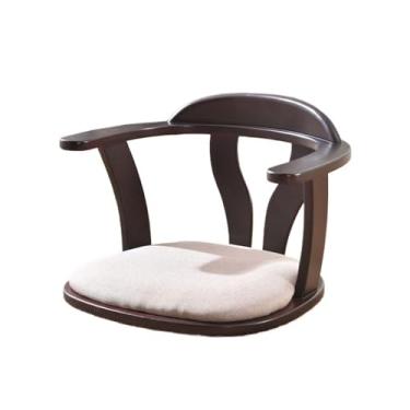 Imagem de GRFIT Cadeira de chão portátil, cadeira de chão sem pernas, cadeiras de janela de baía, materiais de madeira maciça, encostos de meditação de jogos, cadeira de tatame, cadeiras tradicionais de sala de