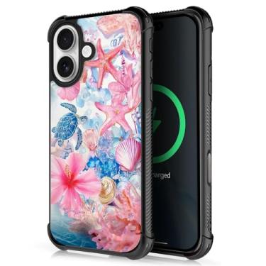 Imagem de FKBRCL4U Capa para iPhone fghjk, design gráfico MagSafe para meninas e meninos silicone macio acrílico rígido proteção contra choque projetada para iPhone fghjk estética italiana verão litoral padrão