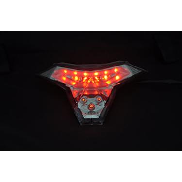 Imagem de Topzone Lighting Luz traseira de freio com lentes fumê LED para motocicleta com indicadores de luz de seta integrados para Kawasaki 14-16 Z1000 2016 ZX10R