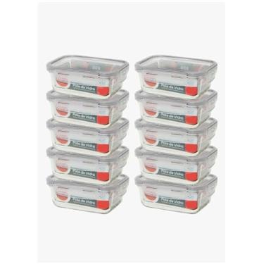 Imagem de Kit C/10 Potes De Vidro Hermético Marmita 660ml C/Trava