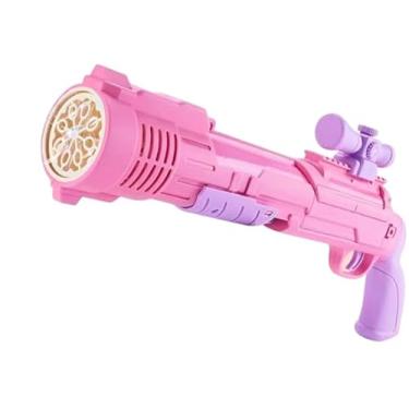 Imagem de Brinquedo Infantil Lança Bolhas de Sabão Elétrico Arma Pistola de Bolhas Máquina Elétrica Bolhas (Rosa)