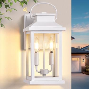 Imagem de VIANIS Grandes Luzes Brancas Para Varanda Ao Ar Livre, Luminárias Modernas Para Áreas Externas Do Anoitecer Ao Amanhecer, Suporte De Parede Para Casa, Arandela De Parede Externa Antiferrugem Para Va