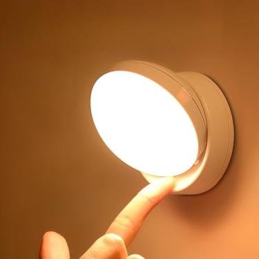 Imagem de Luminaria Led Recarregavel Sem Fio 360 Graus Magnética Sensor Automático Luz Dupla Ajustável Para Quarto Corredor Banheiro Mesa Cabeceira Abajur Decoração(Luz quente)