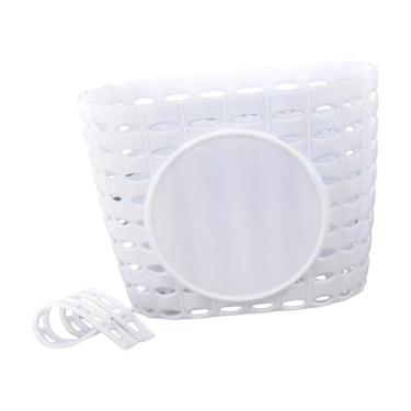 Imagem de oshhni Cesta de bicicleta infantil, cesta frontal de substituição, recipiente removível, bolsa de armazenamento para meninas e crianças ao ar livre, Branco
