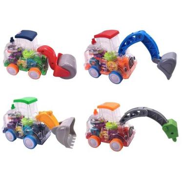 Imagem de 4pc carro de brinquedo transparente para crianças carro elétrico mecân