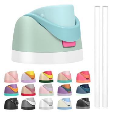 Imagem de A tampa de substituição contém canudos para garrafa de água Owala Freesip, compatível com tampa e tampa Owala, acessórios premium para garrafas de 473 ml, 680 g, 946 ml, 1134 g, à prova de vazamento