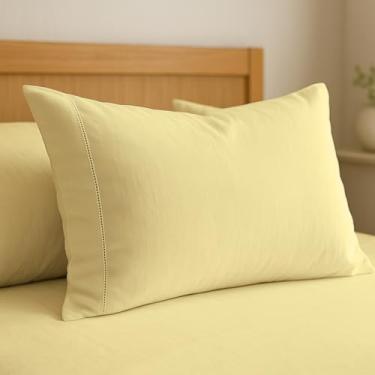 Imagem de Fronha Branca 600 Fios 100% Algodão Toque Macio Acetinado (10, Palha)