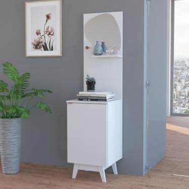 Imagem de Aparador 1 Porta 1 Prateleira com Espelho Ap2312 Branco - Tecno Mobili