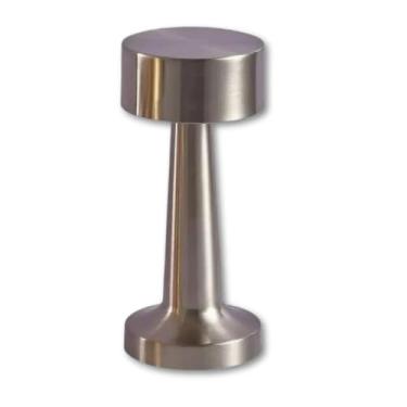 Imagem de Luminária de Mesa LED Sem Fio Recarregável com Dimmer Touch e Design Halter, Luz Suave e Ajustável (Prateado)