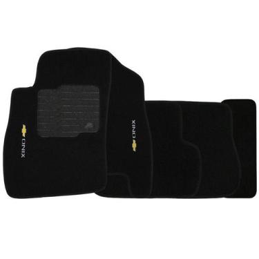 Imagem de Tapete Carpete Onix 2012 à 2017 Preto Logo Bordado Jogo 5 Peças Person