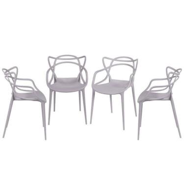 Imagem de Kit com 4 Cadeiras para Sala de Jantar Allegra Solna Cinza