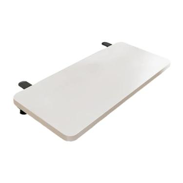 Imagem de SiaBiced Bandeja de Extensão de Mesa Dobrável Bandeja de Extensão de Teclado Organizador de Tablet Suporte de Madeira de Metal Suporte de Pulso Fácil Instalaçã, Branco, Tamanho real